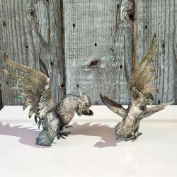 Hanefigur - vintage fransk par af hanekyllinger