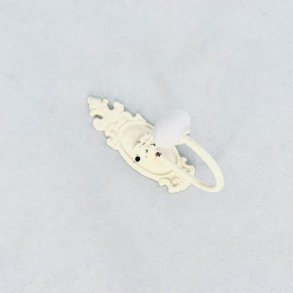 Knage - creme metal med porcelnsknop