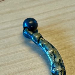 Mbelgreb - patineret messing, hngende skuffegreb (genbrug - 3 stk samlet)