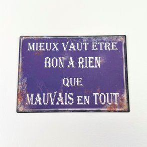 Metalskilt - fransk tekst