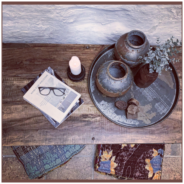 Rund jernbakke med patina �55 cm