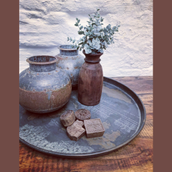 Rund jernbakke med patina �55 cm