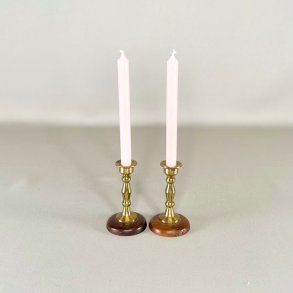 Messing lysestage med trfod (par) - mini til kertelys 