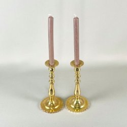 Lysestage par t/kertelys - rund takket fod