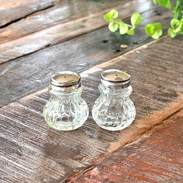 Salt og peber-st - glas med metaltop