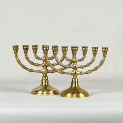 Miniature kirkestage (Menorah) - 7-armet lysestage