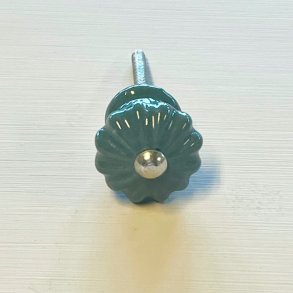 Mbelknop - porceln, gr m/riller