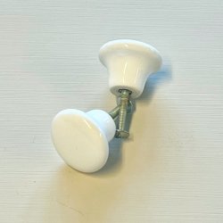 Mbelknop - porceln, hvid (genbrug)