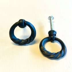 Mbelgreb - hngegreb, snoet ring, sort metal 