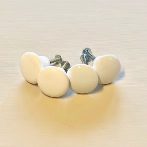 Mbelknop - porceln, hvid (genbrug)