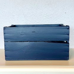 Gl. sodavandskasse - mrkebl m/bi og krone