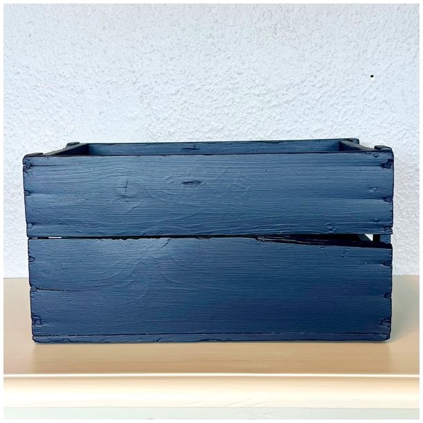 Gl. sodavandskasse - mrkebl m/bi og krone