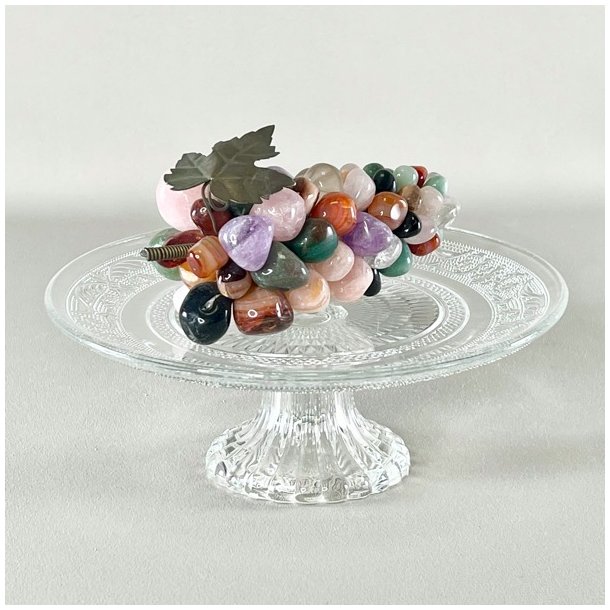 Drueklase - multifarvet halvdelsten 