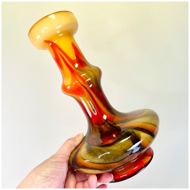 Vase - Empoli, mundblst italiensk vase opaline