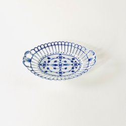 Porcel�nssk�le (2 stk samlet) - tysk musselmalet med blondekant 