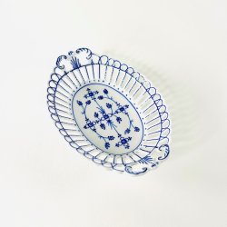 Porcel�nssk�le (2 stk samlet) - tysk musselmalet med blondekant 