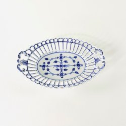 Porcel�nssk�le (2 stk samlet) - tysk musselmalet med blondekant 