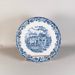 Tallerken 'Myotts Country Life', engelsk Staffordshire porceln 