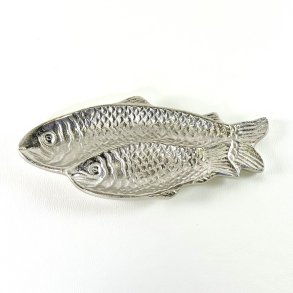 Fiskefad - lille, s�lvfarvet metal 