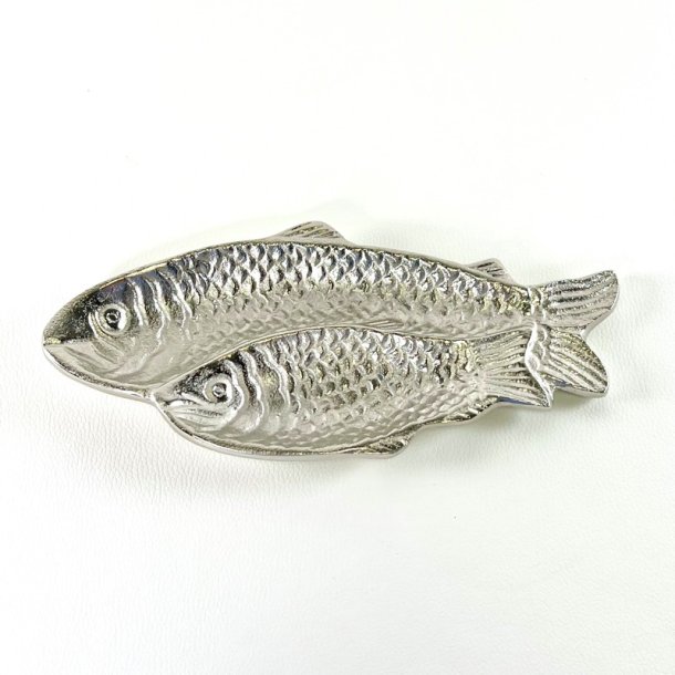 Fiskefad - lille, s�lvfarvet metal 