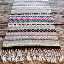 Hndvvet lber - multi farvet (ca. 34x112)