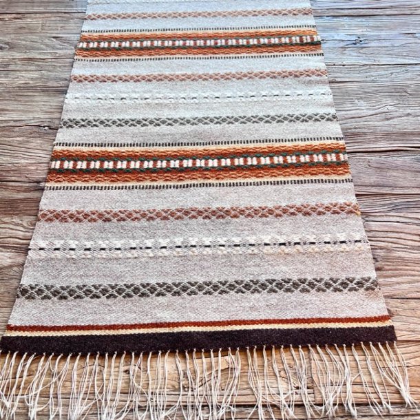 Hndvvet lber - gyldne farver (ca. 50x140)