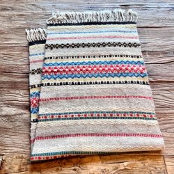 Hndvvet lber - multi farvet (ca. 34x112)