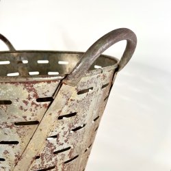 Olivenkurv - stor, zink patineret