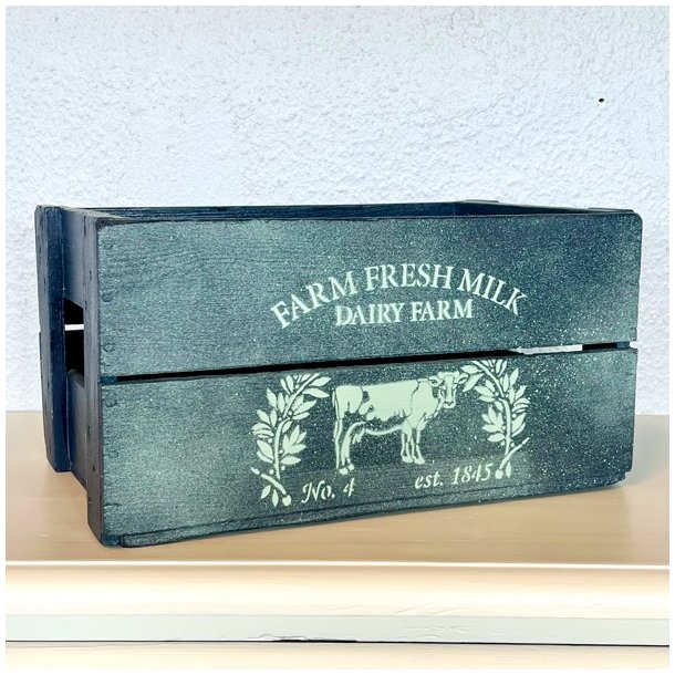 Gl. sodavandskasse - mrkebl m/malkeko 