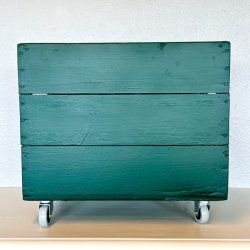 Gl. lkasse p hjul - grn