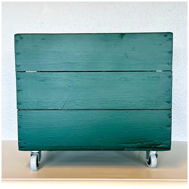 Gl. lkasse p hjul - grn