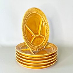 Fonduetallerken - fransk, gul 