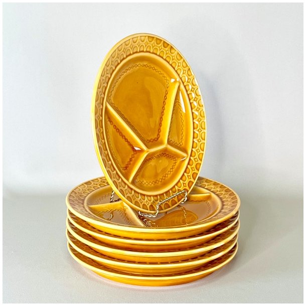 Fonduetallerken - fransk, gul 