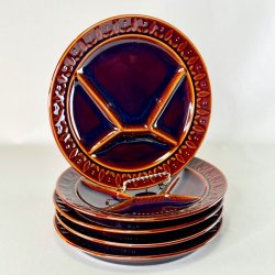 Fonduetallerkener (5 stk) - brun