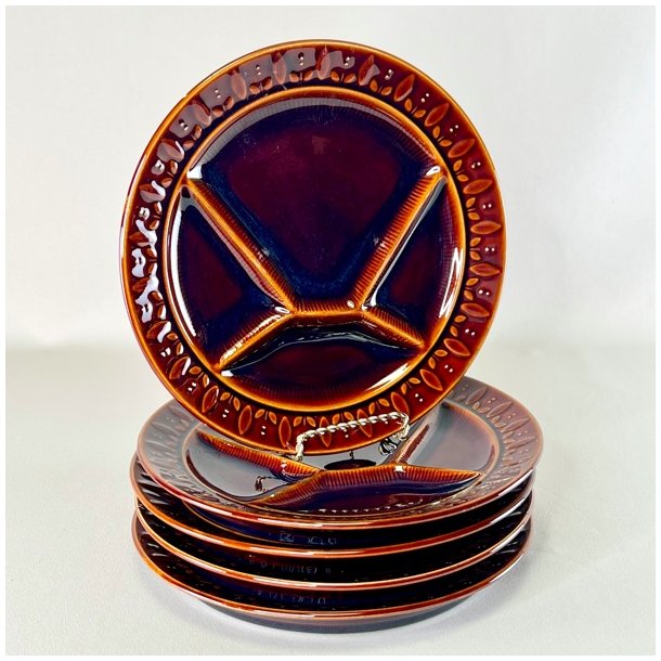 Fonduetallerkener (5 stk) - brun