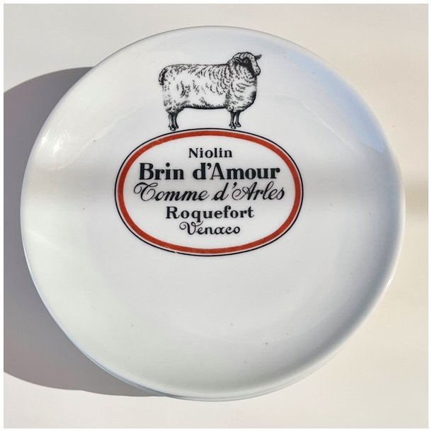 Ostetallerken - fransk m/ostenavne og dyr