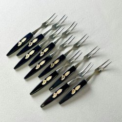 Plgsgafler i sort med guld (st a' 10 stk)