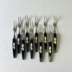 Plgsgafler i sort med guld (st a' 10 stk)