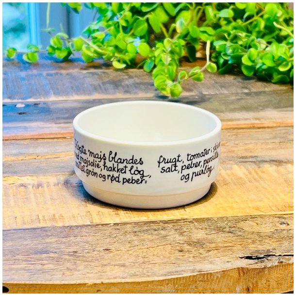 Saltkar med opskrift (Pariser majs)