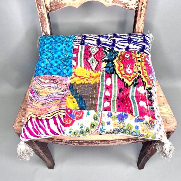 Kantha stonewash vintage hynde (40x40 cm) - forskellige designs