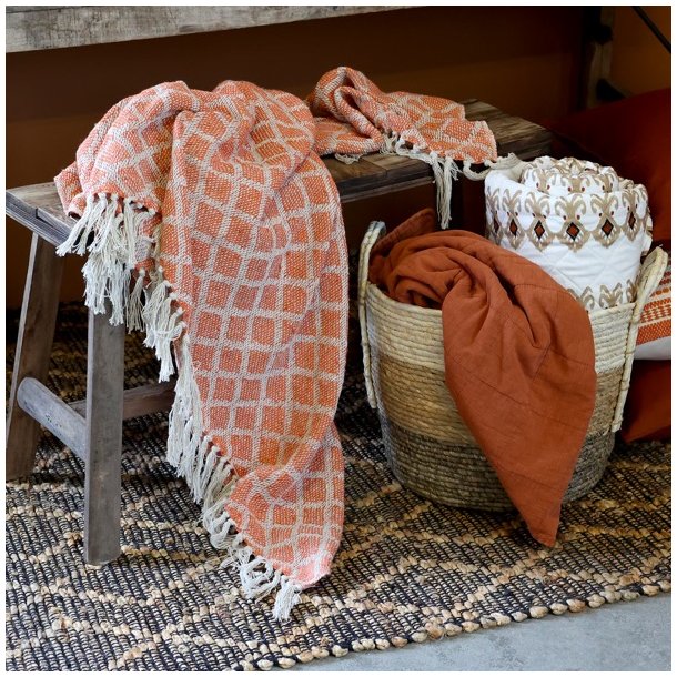 Aix Plaid - terracotta/beige mnster (130x150)
