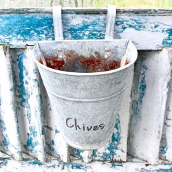 Plantepotte i zink med bjler til altan 