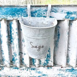 Plantepotte i zink med bjler til altan 