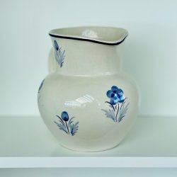 Kande - fajance med bl blomster