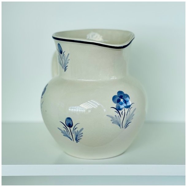 Kande - fajance med bl blomster