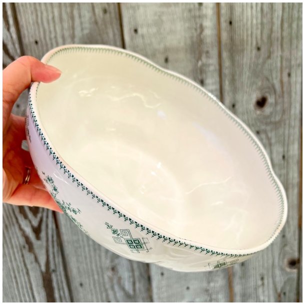 Stor serveringsskl - grnt mnster, Boch Frres