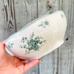 Stor serveringsskl - grnt mnster, Boch Frres