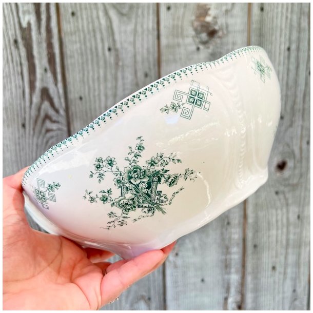 Stor serveringsskl - grnt mnster, Boch Frres