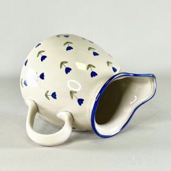 Kande - off white med bl blomster