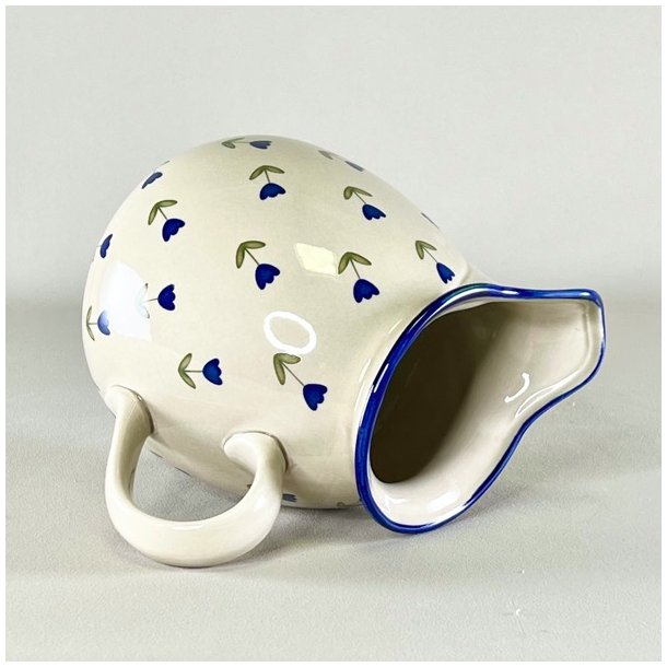 Kande - off white med bl blomster